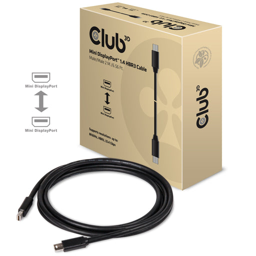 EAN 8719214470647 - CLUB3D MINI DISPLAYPORT 1.4 CABLE 2 METERS M/M 2 m Negro imagen 2