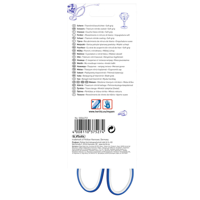 EAN 4008110375274 - Herlitz my.pen Corte recto Azul, Blanco imagen 3