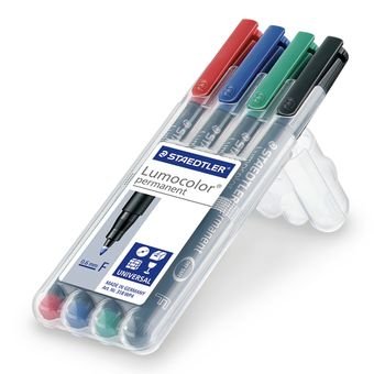 EAN 4007817310809 - Staedtler Lumocolor 318 WP4 marcador permanente Punta fina Negro, Azul, Verde, Rojo 4 pieza(s) imagen 2