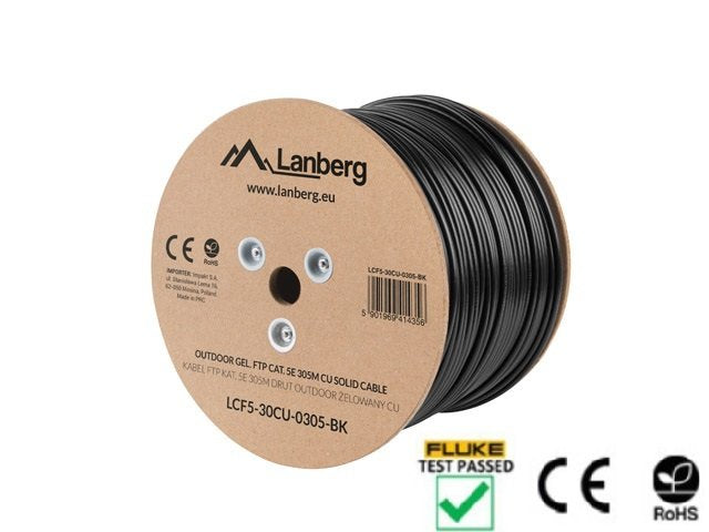 EAN 5901969414356 - Lanberg LCF5-30CU-0305-BK cable de red Negro 305 m Cat5e F/UTP (FTP) imagen 3