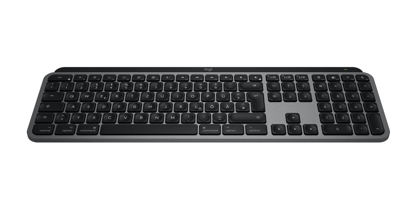 EAN 5099206114623 - Logitech MX Keys S for Mac teclado Oficina RF Wireless + Bluetooth QWERTZ Alemán Aluminio, Negro imagen 1