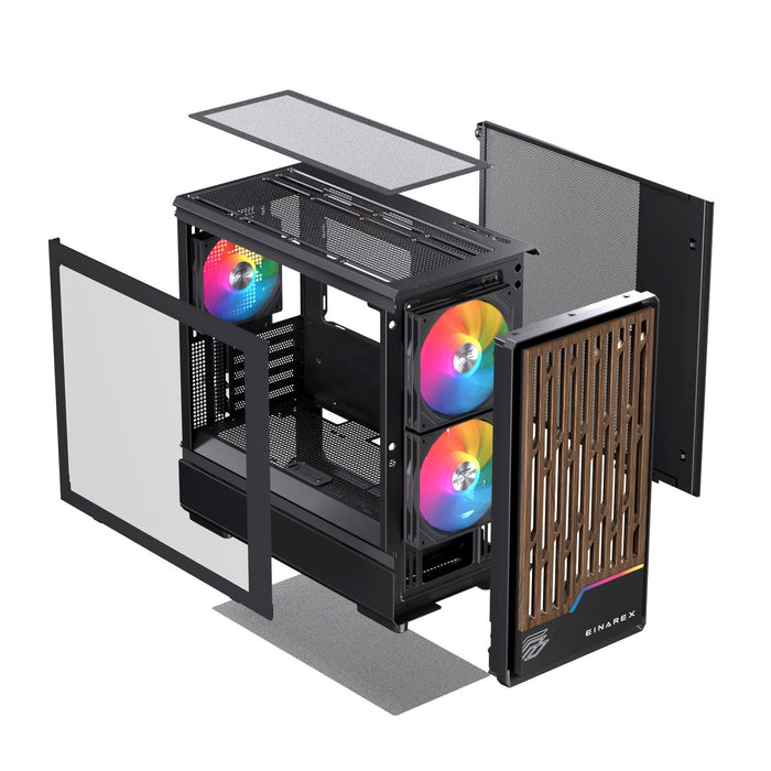 EAN 6977277363654 - Einarex EXCS-PM-400R-B carcasa de ordenador Midi Tower Negro imagen 18