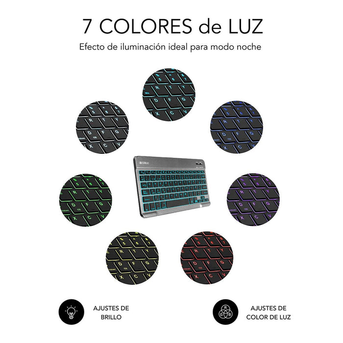 EAN 8436586740597 - SUBBLIM TECLADO SMART BACKLIT BLUETOOTH GREY QWERTY Español Negro, Gris imagen 6