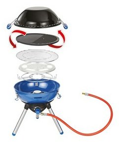 EAN 3138522128050 - Campingaz Party Grill 400 Caravan Parrilla Mesa propano/butano Negro, Azul, Acero satinado 2000 W imagen 1