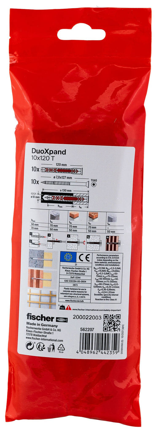 EAN 4048962442359 - Fischer 562207 tornillo de anclaje y taco 10 pieza(s) imagen 2