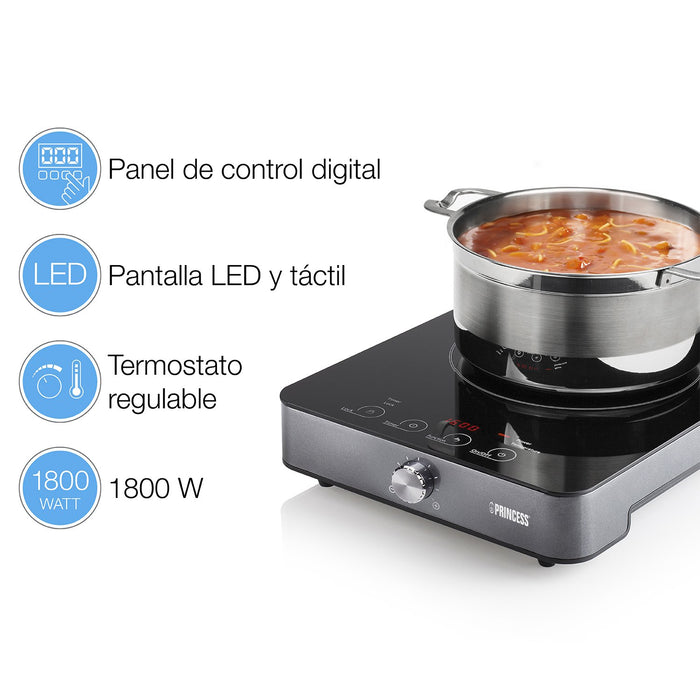 EAN 8713016078995 - Princess 303010 Negro, Plata Encimera 28 cm Con placa de inducción 1 zona(s) imagen 16