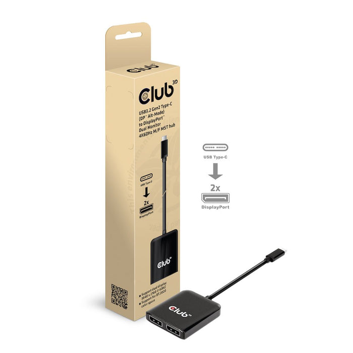 EAN 0841615102150 - CLUB3D CSV-1555 adaptador de cable de vídeo 1,5 m USB Tipo C 2 x DisplayPort Negro imagen 2