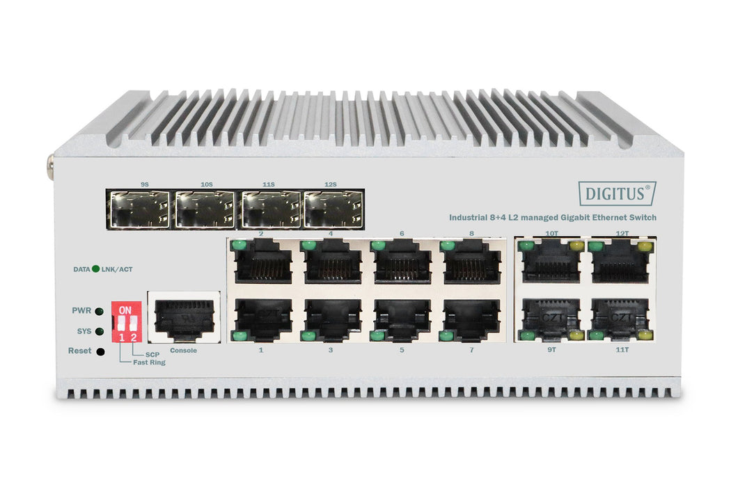 EAN 4016032489221 - Digitus DN-651145 switch Gestionado Gigabit Ethernet (10/100/1000) Gris imagen 2