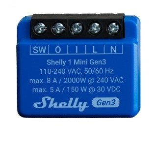 EAN 3800235261576 - Shelly 1 Mini Gen3 Interruptor inteligente 1P Azul imagen 1