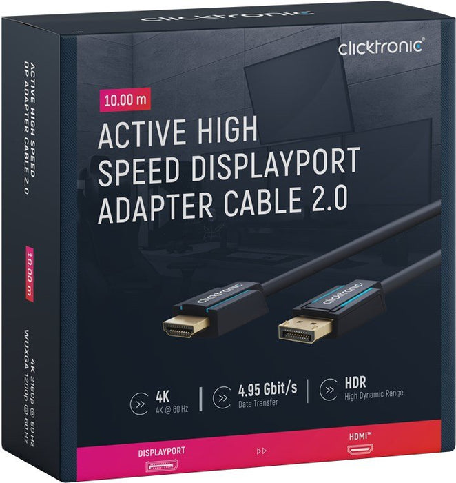 EAN 4040849449277 - ClickTronic 44927 cable HDMI 10 m DisplayPort HDMI tipo A (Estándar) Negro imagen 8
