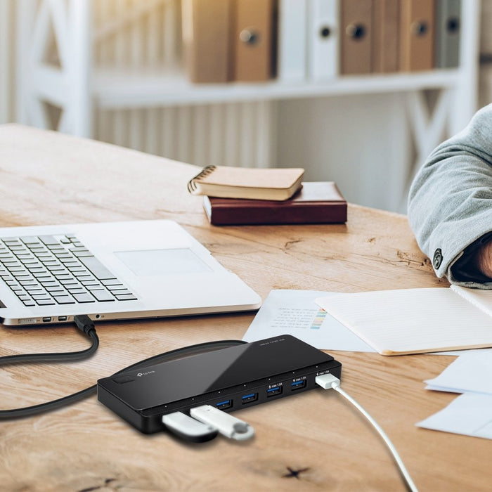 EAN 1210002607049 - TP-Link UH700 hub de interfaz USB 3.2 Gen 1 (3.1 Gen 1) Micro-B 5000 Mbit/s Negro imagen 4