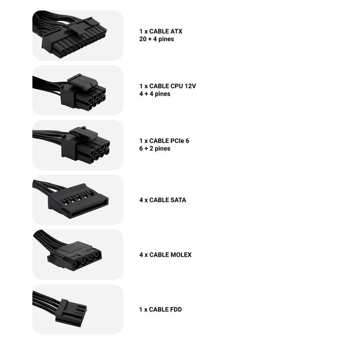EAN 8436556145339 - CoolBox DeepPower BR-650 unidad de fuente de alimentación 20+4 pin ATX Negro imagen 4
