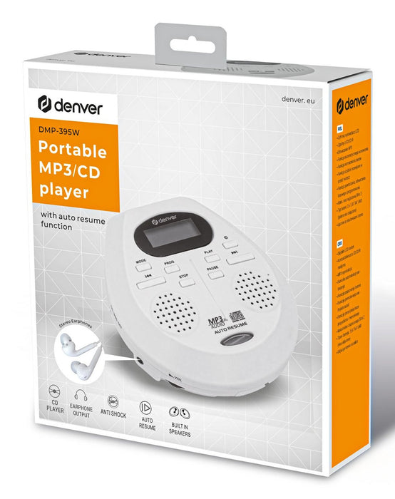 EAN 5706751061974 - Denver DMP-395W Reproductor de CD portátil Blanco imagen 2