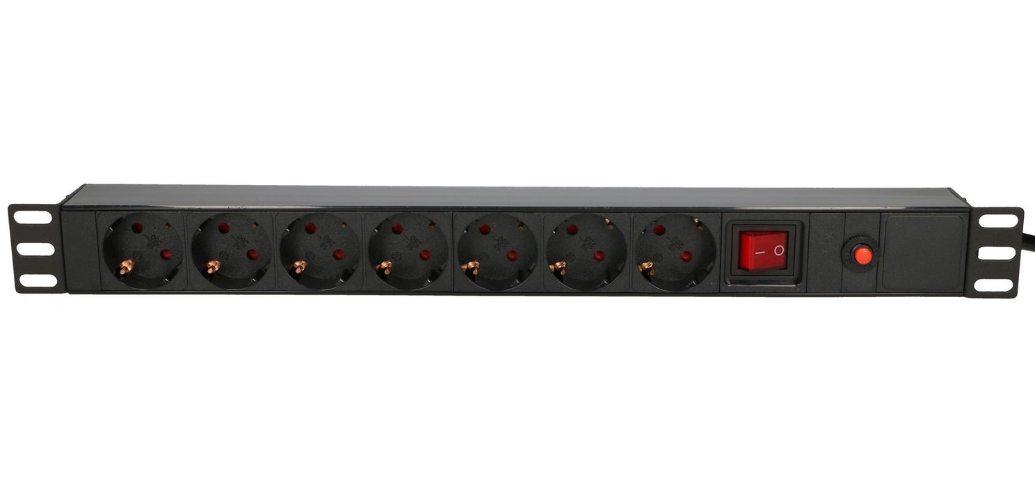 EAN 5903148912967 - Extralink 19\" 1U 7 SOCKET EU TYPE POWER PDU WITH SWITCH PDU 7-EU Regleta eléctrica imagen 3