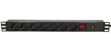 EAN 5903148912967 - Extralink 19\" 1U 7 SOCKET EU TYPE POWER PDU WITH SWITCH PDU 7-EU Regleta eléctrica imagen 3