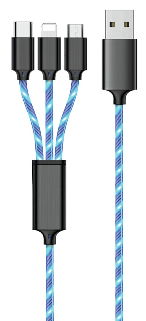 EAN 4010425973151 - 2GO 797315 cable USB 1,5 m USB B USB C/Micro-USB B/Lightning Negro, Azul imagen 1