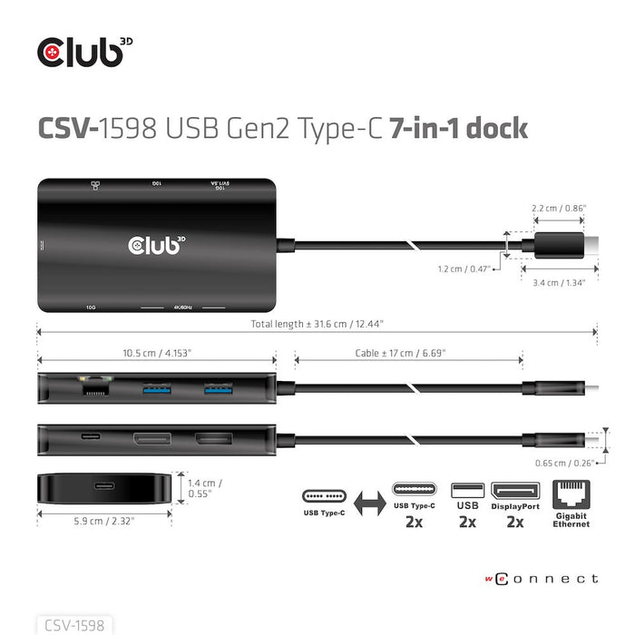 EAN 8719214472528 - CLUB3D CSV-1598 base para portátil y replicador de puertos USB 3.2 Gen 2 (3.1 Gen 2) Type-C Negro imagen 10