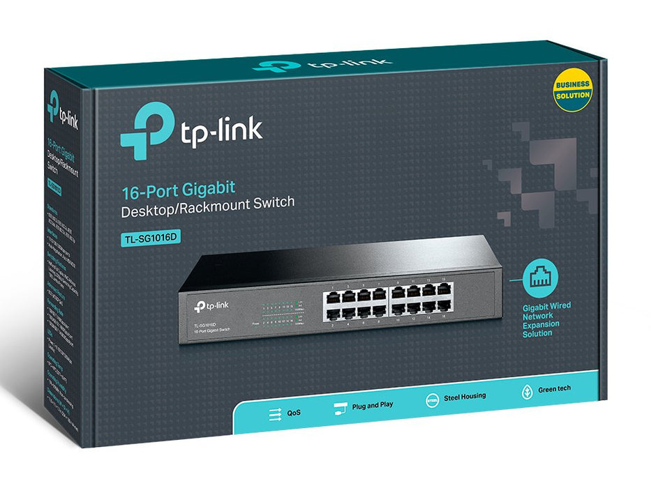 EAN 6935364020613 - TP-Link TL-SG1016D No administrado Gigabit Ethernet (10/100/1000) Negro imagen 4