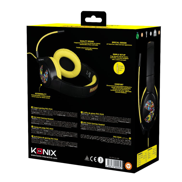 EAN 3328170002950 - Konix PacMan Auriculares Alámbrico Diadema Juego USB tipo A Negro, Amarillo imagen 2