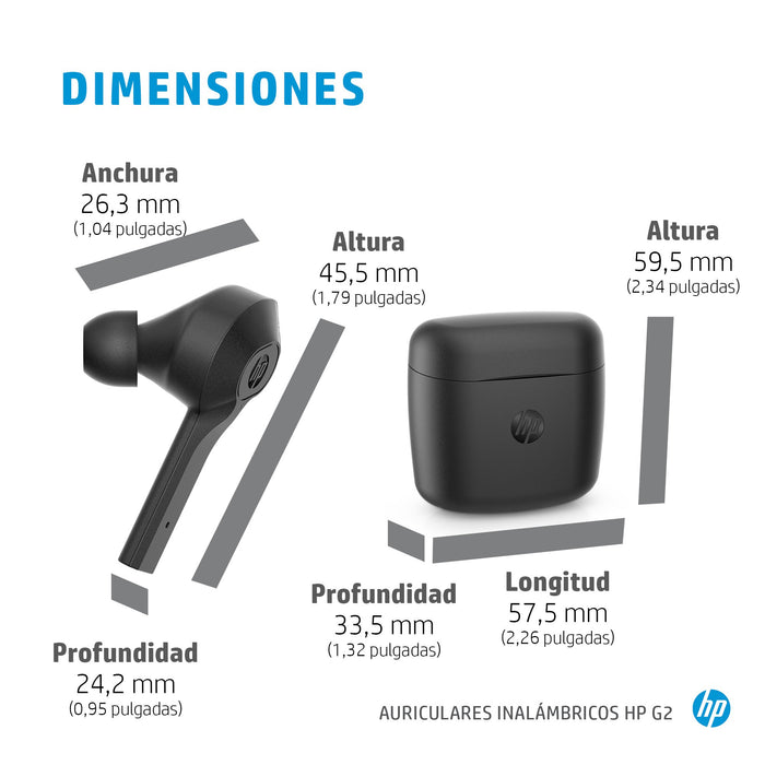 EAN 0195122010461 - HP Wireless Earbuds G2 Inalámbrico Dentro de oído Música Bluetooth Negro imagen 9