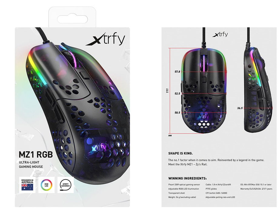 EAN 7340086909594 - CHERRY XTRFY MZ1 Gaming Maus - schwarz - Maus - Optisc ratón Juego Ambidextro USB tipo A Óptico 16000 DPI imagen 9