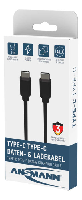 EAN 4013674168460 - Ansmann 1700-0122 cable USB 2 m USB C Negro imagen 3