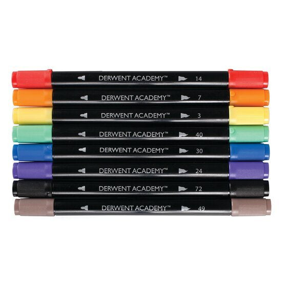 EAN 0043100982067 - Derwent Academy marcador 8 pieza(s) Punta de pincel Multicolor imagen 2