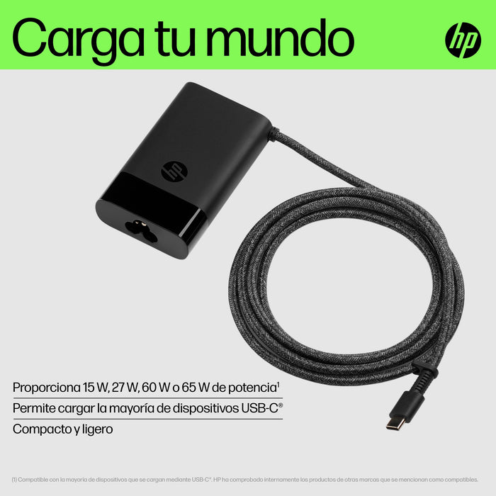 EAN 0196548308255 - HP USB-C 65W Laptop Charger adaptador e inversor de corriente Interior Negro imagen 7