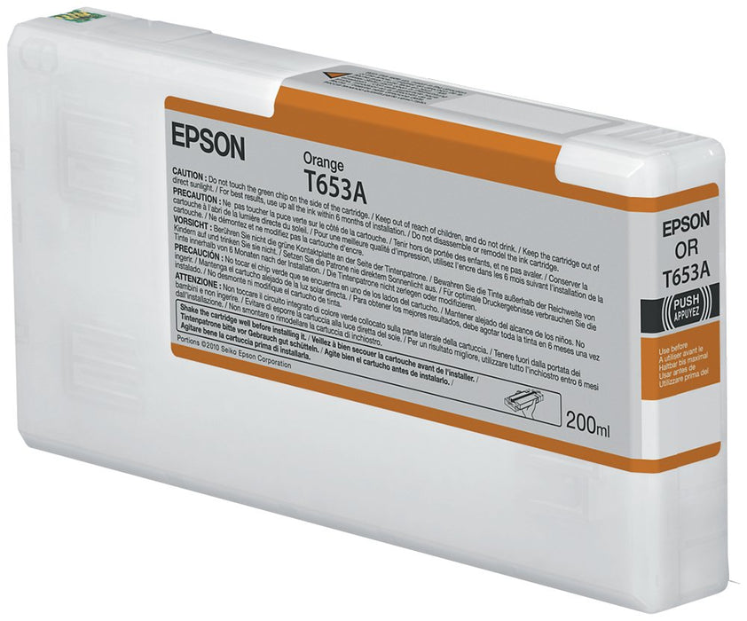 EAN 0010343877702 - Epson T653A Orange Ink Cartridge (200ml) cartucho de tinta 1 pieza(s) Original Naranja imagen 1