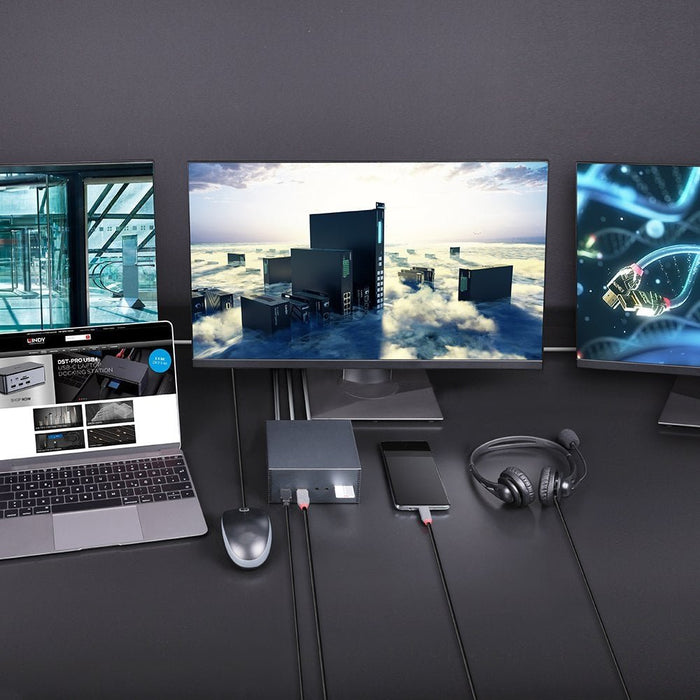 EAN 4002888433785 - Lindy 43378 base para portátil y replicador de puertos Alámbrico USB 3.2 Gen 2 (3.1 Gen 2) Type-C Gris imagen 6