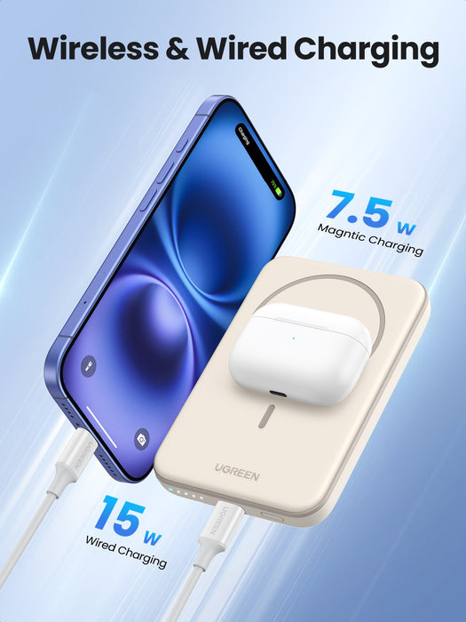 EAN 6941876222070 - Ugreen 25207 batería externa 5000 mAh Cargador inalámbrico Negro imagen 5