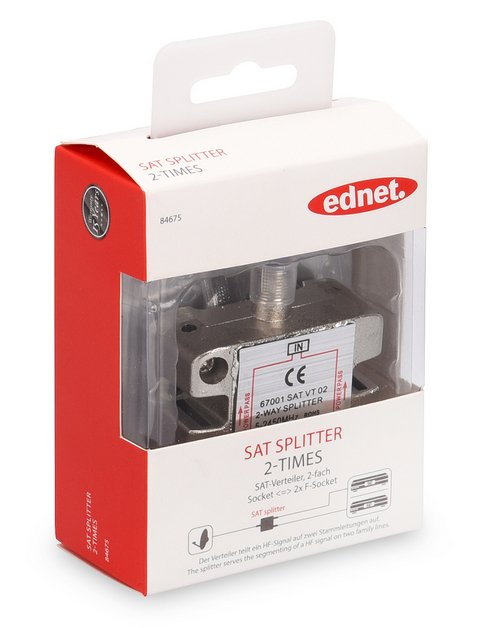 EAN 4054007846754 - Ednet 84675 cable divisor y combinador Divisor de señal para cable coaxial Metálico imagen 1