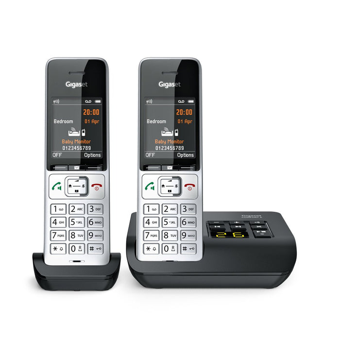 EAN 4250366866642 - Gigaset COMFORT 500A duo Teléfono DECT/analógico Identificador de llamadas Negro, Plata imagen 9