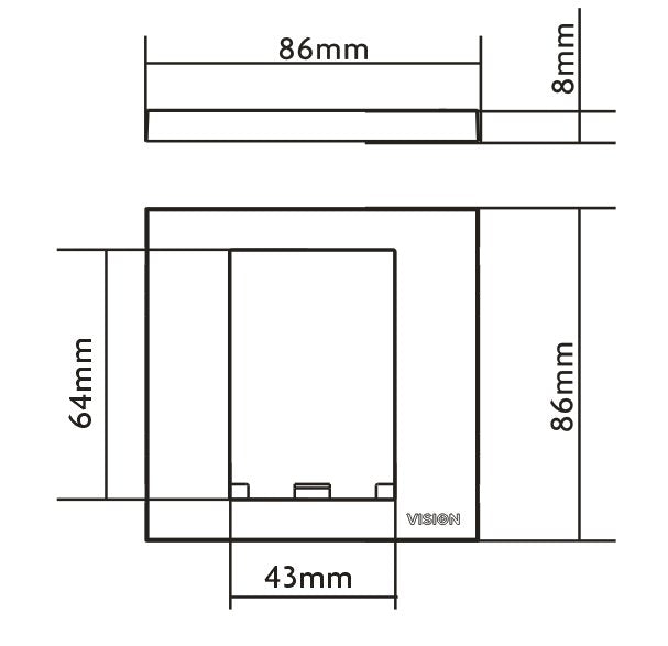 EAN 3446602000005 - Vision TC3 SURR1G placa de pared y cubierta de interruptor Blanco imagen 4
