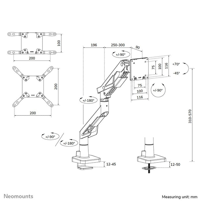 EAN 8717371449919 - Neomounts DS70-256BL1 soporte para monitor 144,8 cm (57") Escritorio Negro imagen 19