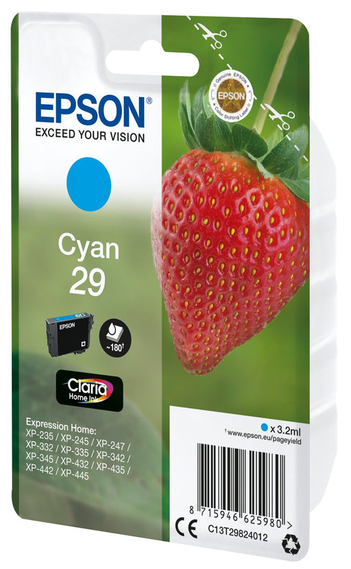 EAN 5057454493730 - Epson Strawberry C13T29824012 cartucho de tinta 1 pieza(s) Original Rendimiento estándar Cian imagen 2