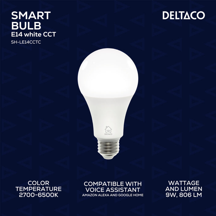 EAN 7333048054142 - Deltaco SH-LE27CCTC iluminación inteligente Bombilla inteligente Wi-Fi 9 W imagen 2