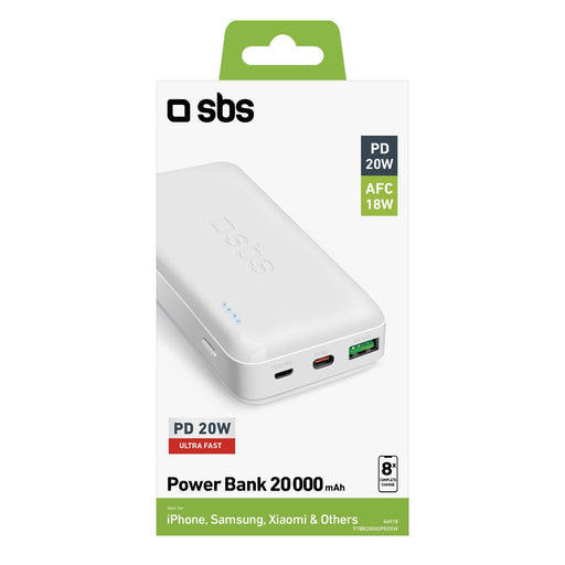 EAN 8018417344978 - SBS TTBB20000PD20W batería externa 20000 mAh Blanco imagen 2