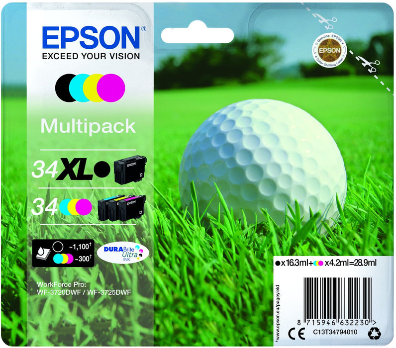 EAN 8715946632230 - Epson Golf ball C13T34794010 cartucho de tinta 1 pieza(s) Original Alto rendimiento (XL) Negro, Cian, Mag imagen 1