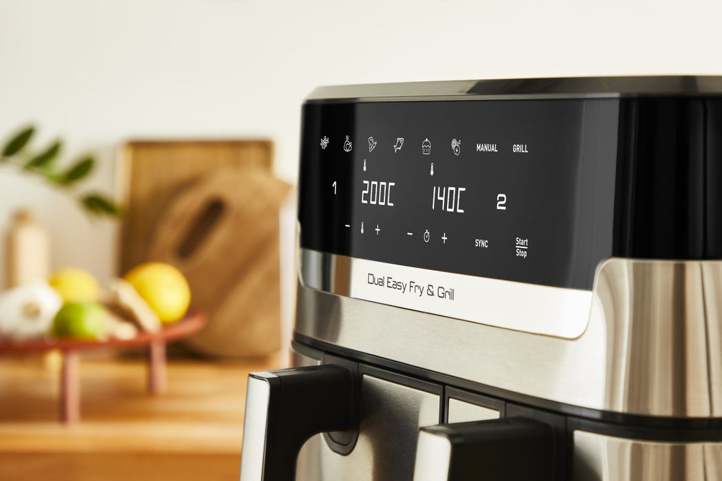 EAN 3045380024236 - Tefal Dual Easy Fry & Grill EY905D Doble 8,3 L Independiente 2700 W Freidora de aire caliente Acero inoxi imagen 13