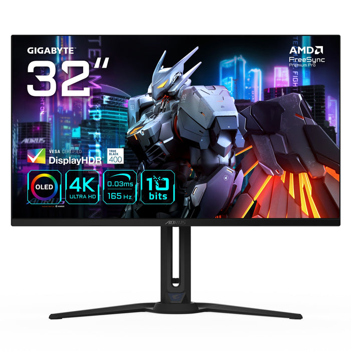 EAN 4719331861940 - GIGABYTE AORUS FO32U EK pantalla para PC 80 cm (31.5") 3840 x 2160 Pixeles 4K Ultra HD OLED Negro imagen 1