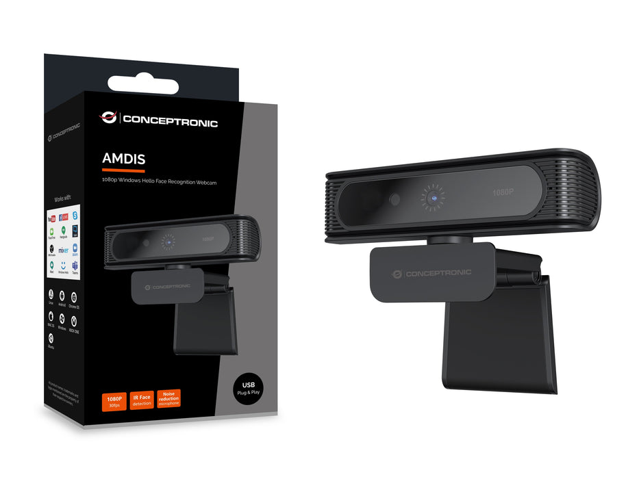 EAN 4015867241509 - Conceptronic AMDIS09B cámara web 2 MP 1920 x 1080 Pixeles USB 2.0 Negro imagen 7