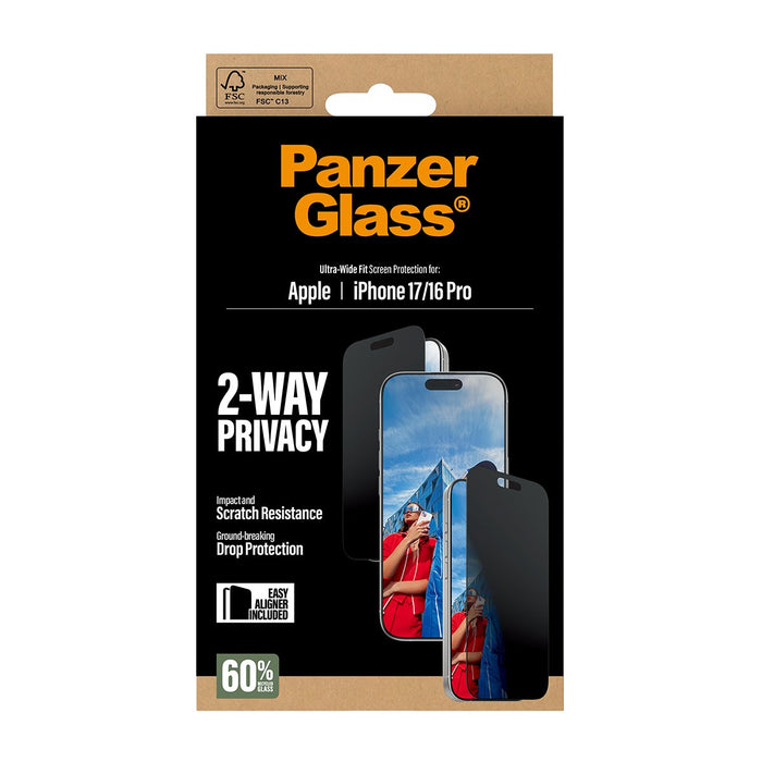 EAN 5715685025785 - PanzerGlass ® 2-Way Privacy Screen Protector iPhone 17 | iPhone 16 Pro | Ultra-Wide Fit w. EasyAligner Pr imagen 3
