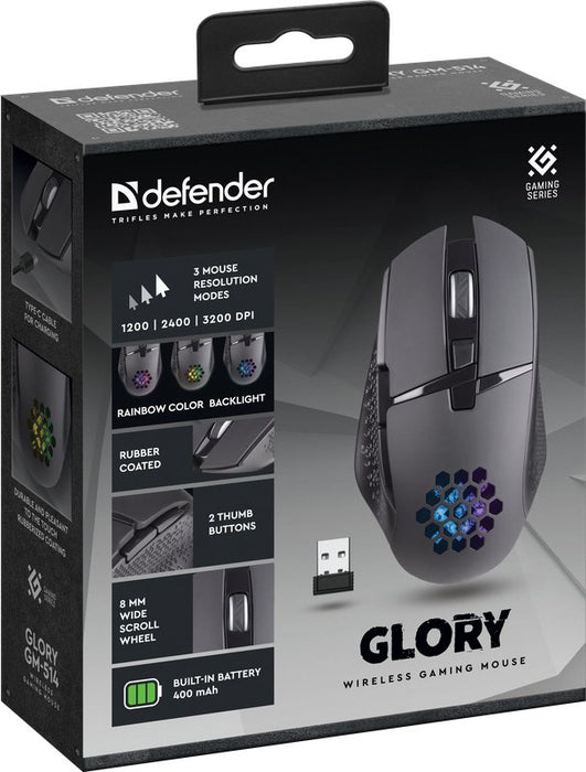 EAN 4745090820508 - Defender GLORY GM-514 ratón Juego mano derecha RF inalámbrico Óptico 3200 DPI imagen 3