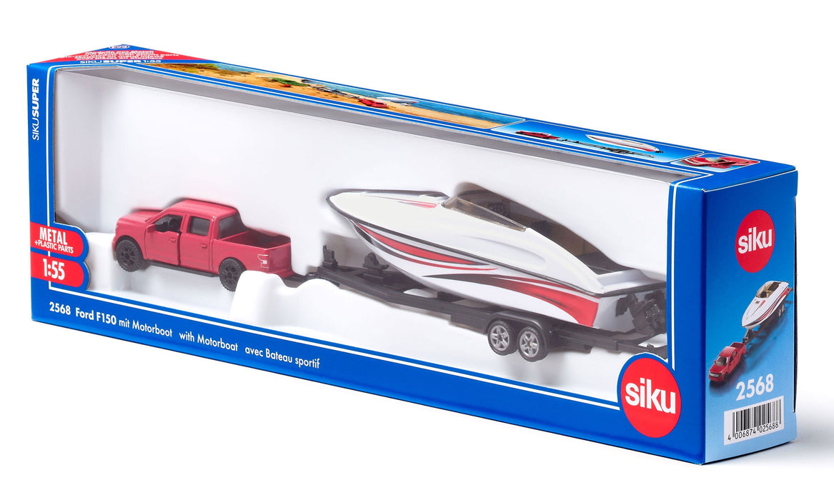 EAN 4006874025688 - Siku Ford F150 with motorboat Set de modelos a escala de coches Previamente montado 1:50 imagen 7