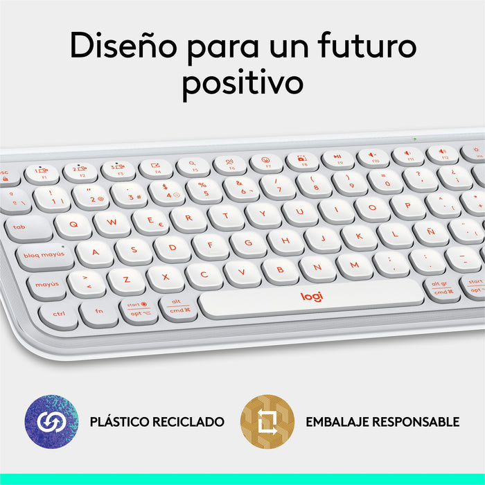 EAN 5099206127456 - Logitech 920-013069 teclado Universal Bluetooth QWERTY Español Naranja, Blanco imagen 11