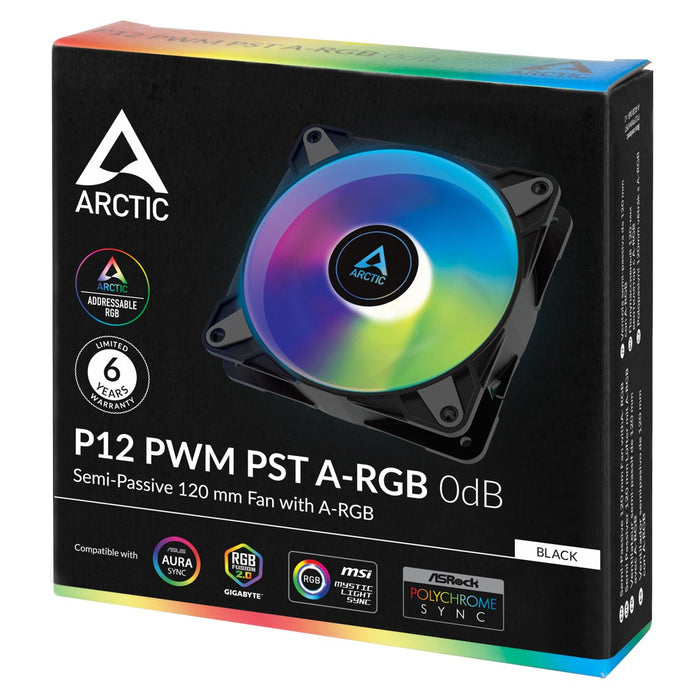 EAN 4895213703154 - ARCTIC P12 PWM PST A-RGB 0dB Carcasa del ordenador Ventilador 12 cm Negro, Blanco 1 pieza(s) imagen 5