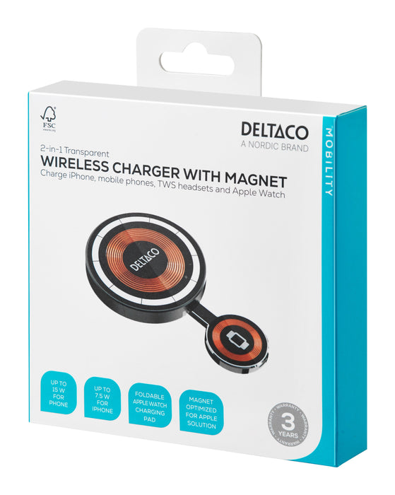 EAN 7333048065025 - Deltaco QI-1046 cargador de dispositivo móvil Auriculares, Smartphone, Reloj inteligente Negro USB Cargad imagen 8
