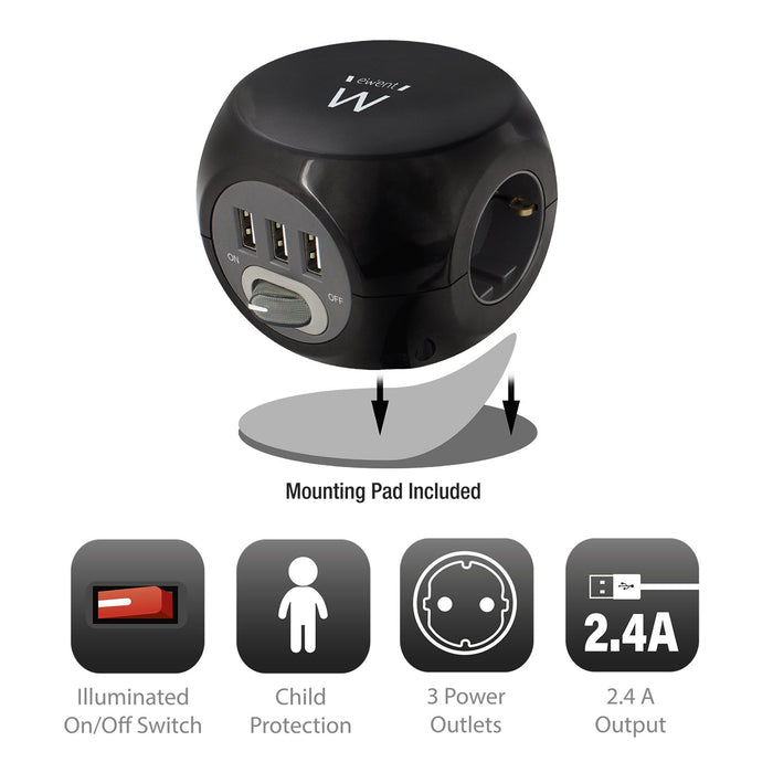 EAN 8054392614033 - Ewent EW3938 adaptador e inversor de corriente Interior Negro imagen 4