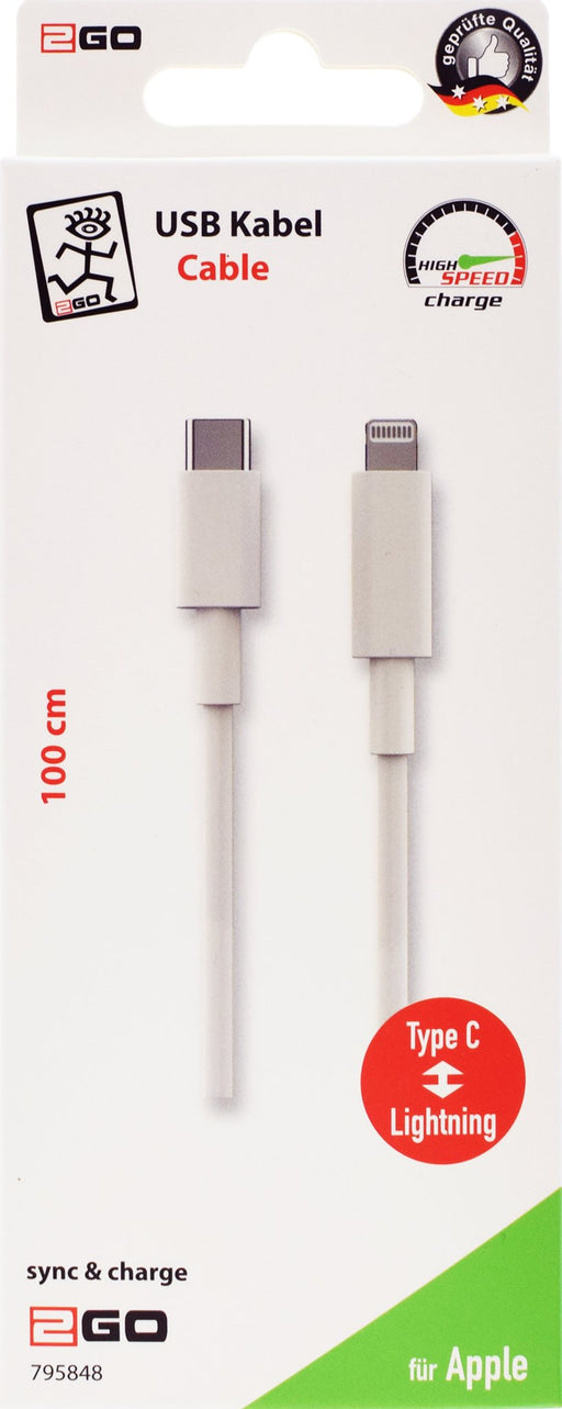 EAN 4010425958486 - 2GO 795848 cable de conector Lightning 1 m Blanco imagen 2